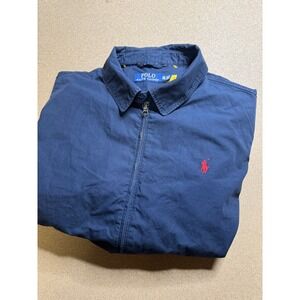 Polo Ralph‎ Lauren Mens Full Zip Windbreaker Jacket Red Pony Logo Nav $150